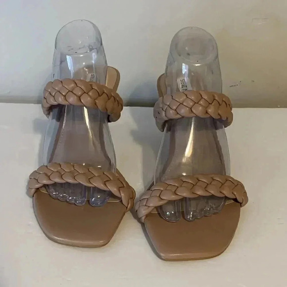 Steve Madden Tan Prema Braided Kitten Heel Sandal Size 12M - Picture 4 of 8